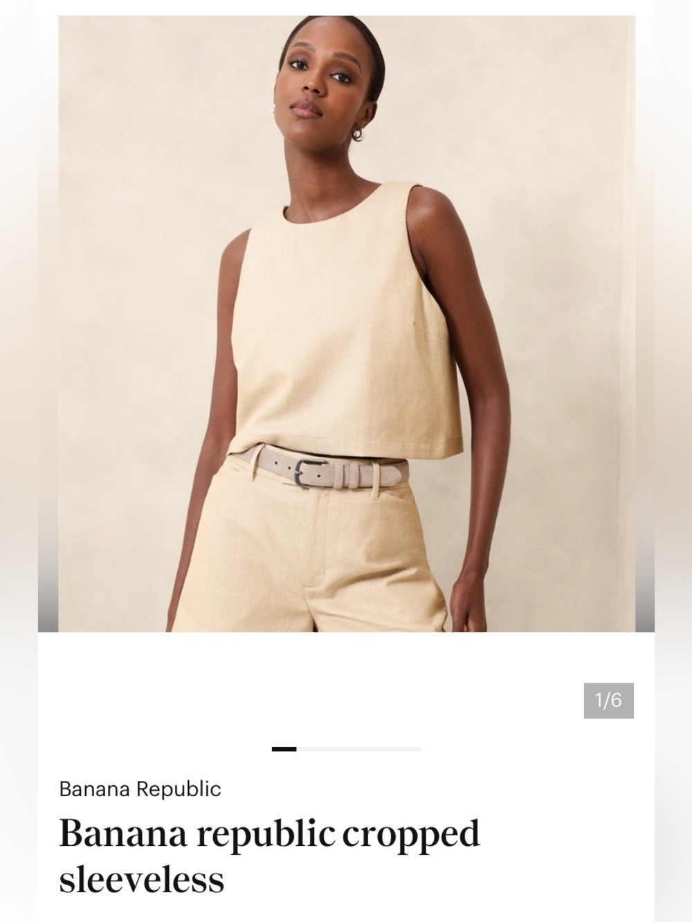 Banana republic, linen lined striped  tank Sz S
